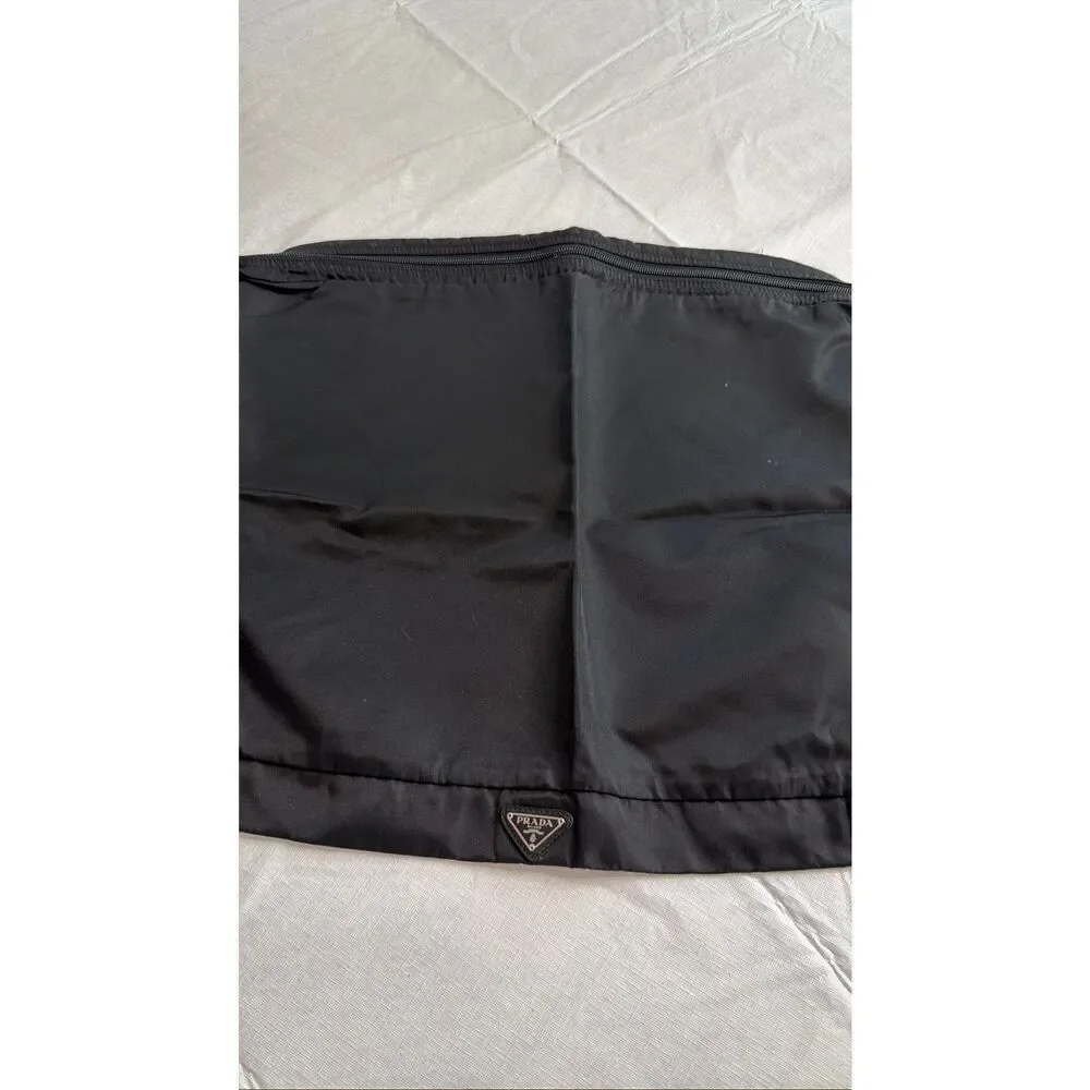 Prada Black Nylon Garment Bag Travel Suit Carrier Foldable Made In Italy